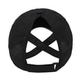 thumbnail image 4 of Gorra de béisbol HGGE para mujer con forma de cola de caballo entrecruzada, negra, 4 of 7