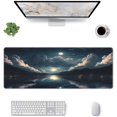thumbnail image 2 of Ocean Moon Mouse Pad Gaming Large Cloud Mousepad Non-Slip Rubber Base Desk Mat with Stitched Edges Waterproof Desktop Protector Decor Desk Pad for Work Game Office (31.5x11.8 in), 2 of 6