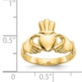 thumbnail image 2 of 14K Yellow Gold Polished Claddagh Ring, 2 of 2
