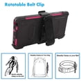 thumbnail image 4 of Mignova for LG Stylo 6 Case, Kickstand Case Heavy Duty Shockproof Armor Dual Layer Full Body Protection Case Cover with Swivel Belt Clip Built-in Screen Protector for LG Stylo 6 6.8inch(Pink), 4 of 6