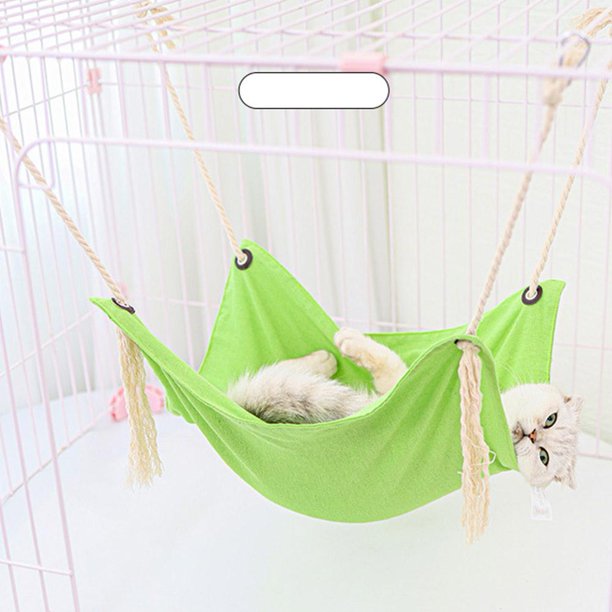 Summer Pet Hammock Hanging Nest Breathable Cotton Linen Tassels Hammock Swing for Cats Pet Sleeping Bed Cage Accessories He Qiyong unisex
