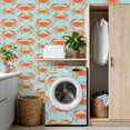 thumbnail image 4 of Crab Peel and Stick Wallpaper 17.7in x 9.8ft Orange Crab Blue Bold Graphic Style Contact Paper Vinyl Waterproof Self Adhesive Wall Paper for Bedroom Shelf Cabinet Renter Friendly, 4 of 8
