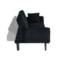thumbnail image 4 of EBQOSK Minimalist Style, Straight-Line Corduroy Sofa Suitable for Sitting and Lying In The Living Room and Bedroom Black, 4 of 7