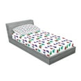 thumbnail image 2 of Ambesonne Colorful Fitted Sheet & Pillow Sham Set, Hearts and Skulls, Twinxl, Multicolor, 2 of 2