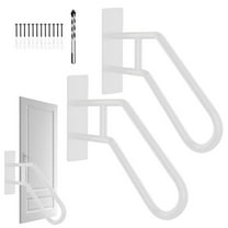 FLROHA Metal Railings for Outdoor Steps U-Shaped Wall Mounted Metal Handrails Comfortable Grip Outdoor Stair Railing Handrails for Garage Garden Yard and Porch fashionable