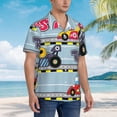 thumbnail image 5 of Motor Racing Men's 3d Print Casual Button Down Shirts, Novelty Hawaiian Short Sleeves 3xl, 5 of 9