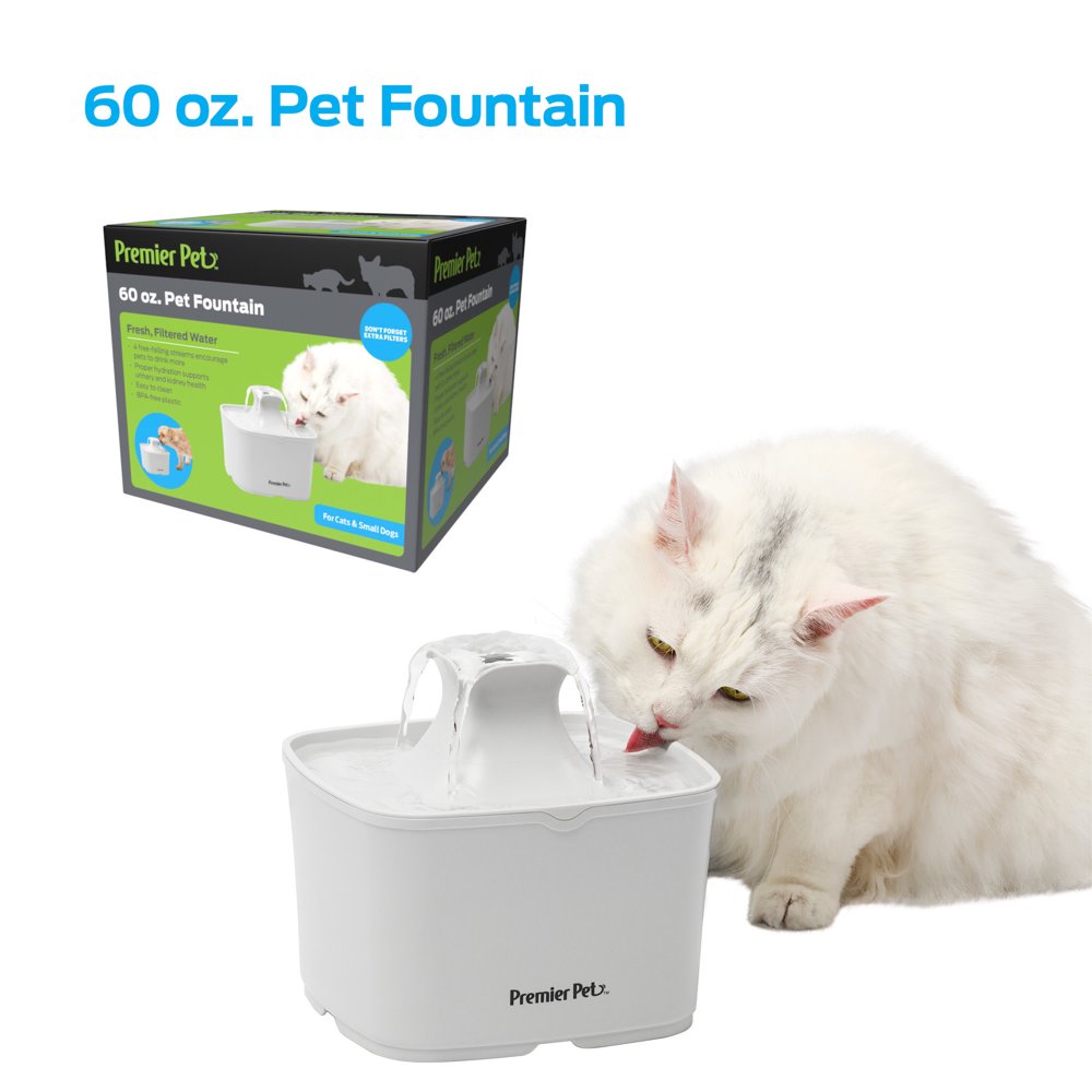 Premier Pet 60 oz. Pet Fountain Automatic water fountain for cats