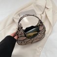 thumbnail image 2 of Bolso De Hombro Bolso para axilas de mujer Media luna Estampado de serpiente Moda Bolso de hombro Monedero (Marrón), 2 of 6
