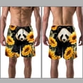 thumbnail image 3 of luoweisi Men's Beach Shorts Quick Dry Swim Trunks with Mesh Lining Panda Sunflower XL, 3 of 5