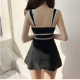 thumbnail image 2 of Traje de baño para mujer, conservador, que cubre el vientre, adelgaza, falda de vacaciones en aguas termales, traje de baño de dos piezas, 2 of 5