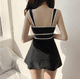 thumbnail image 5 of Traje de baño para mujer, conservador, que cubre el vientre, adelgaza, falda de vacaciones en aguas termales, traje de baño de dos piezas, 5 of 5