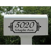 Best Priced Decals Custom Address Mailbox Decal, Black, Weatherproof, Personalized Design