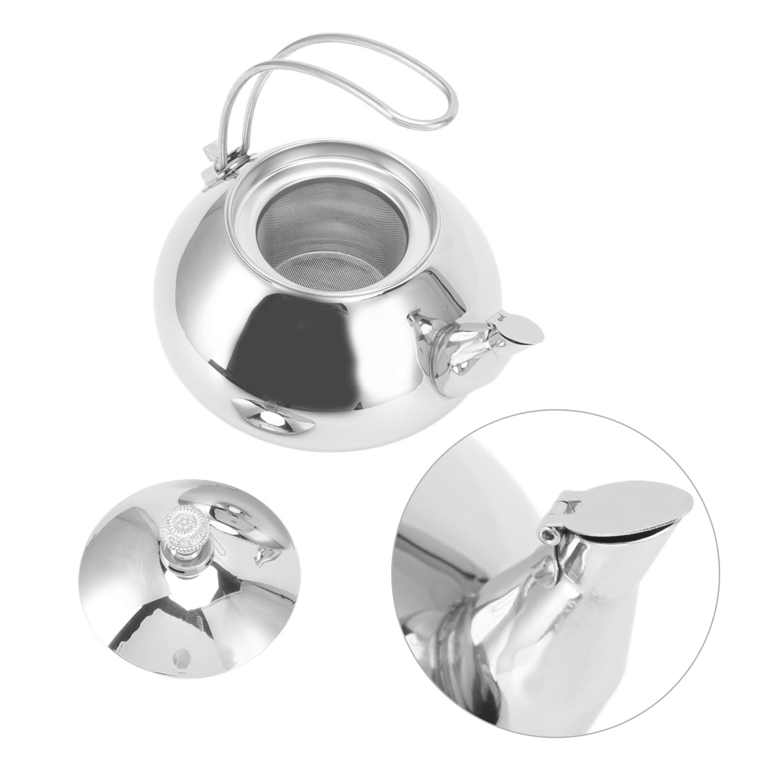 Stovetop Tea Kettle Tea Pots 1.5L Dishwasher Safe Brushed Ergonomic Handle With Infuser For Tea Bags For Kitchen
