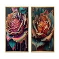 thumbnail image 2 of Designart "Contemporary Rose Blossom I" Rose Framed Wall Art Set Of 2 - Pink Floral Frame Gallery Set For Office Decor, 2 of 6