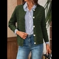thumbnail image 4 of Cárdigan de Punto para Mujer, Informal, de Larga, con Botones, Abierto, Moderno, para Exteriores Verde M, 4 of 10