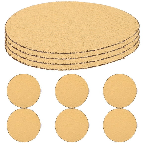 CRILSTYLEO 10Pcs Khaki 60 Grit Sanding Discs Round Self Adhesive Sandpaper Pads for Drill Sander
