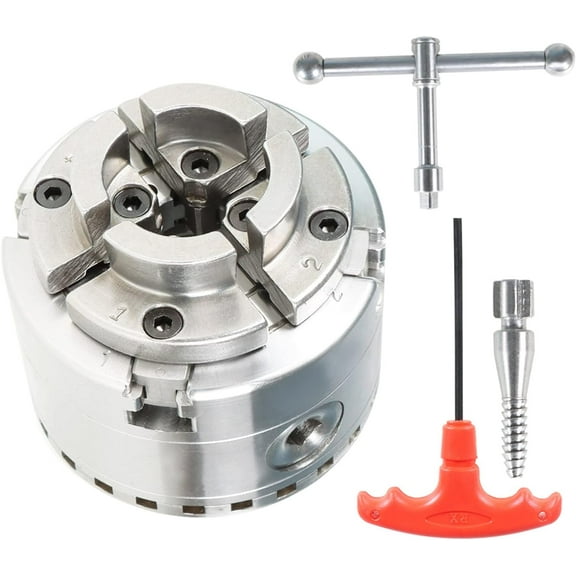 2.75In 4-Jaw Chuck Self-Centering Keyed Lathe Chuck LA4275 with 1-Inch x 8TPI Thread for Lathe Mini Milling Iron CNC Machine