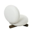 thumbnail image 3 of Benjara 28" Accent Chair- Off White Polyester- Modern Low Round Seat & Back, 3 of 5