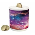 thumbnail image 1 of Galaxy Piggy Bank, Magellanic Cloud Stars and Colorful Cosmic Universe View Pattern, Ceramic Coin Bank Money Box for Cash Saving, 3.6" X 3.2", Purple Blue Orange, by Ambesonne, 1 of 4