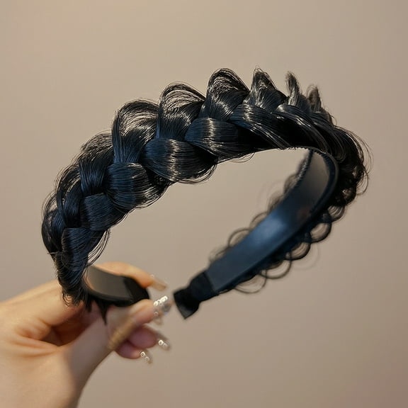 Lazy Wig Twist Headbands For Women Wide Fishbone Braids Hairbands Handmade Retro Head Hoop Hair Styling Headwear Accessories
