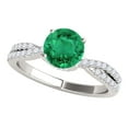 thumbnail image 2 of Mauli Jewels Engagement Rings for Women 1.20 Carat Halo Emerald And Diamond Bridal Set 4-prong 14k White Gold, 2 of 5