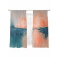 thumbnail image 6 of Teal Pink Sheer Curtains for Living Room Bedroom Modern Abstract Ombre Oil Painting Aesthetic Sheer Curtains 63 Inch Long 2 Panels Set Light Filtering Curtain Window Treatments Drapes for Dining Room, 6 of 6