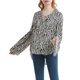 thumbnail image 5 of Xuyuer Womens Deep V Neck Blouse Oversized Print Loose Long Sleeve Round-Neck Blouses Shirts Top, 5 of 8