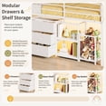 thumbnail image 4 of Zimtown Twin Size Low Loft Bed with Toy Storage and LED Light, Metal Bunk Bed Frame with Reversible Ladder,White, 4 of 9