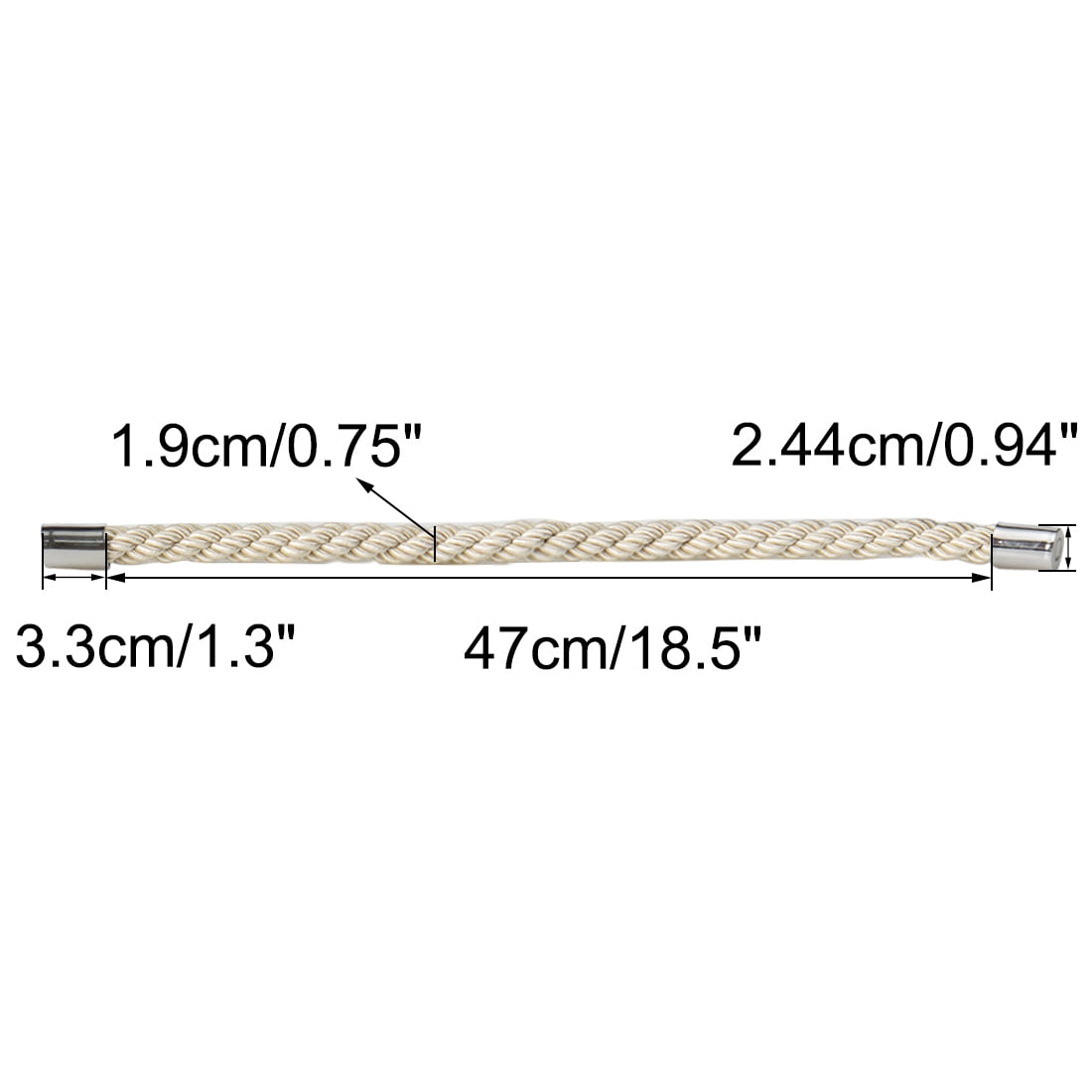 Unique Bargains 4 Pieces Curtain Tiebacks 24" Holdbacks Rope Holdback Beige