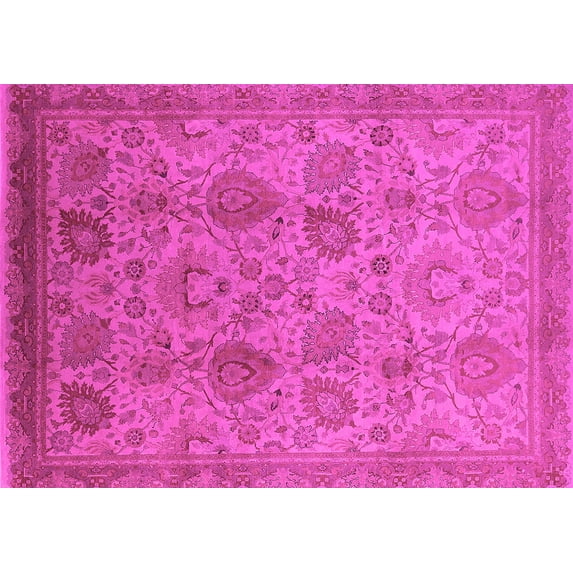 Ahgly Company Indoor Rectangle Oriental Pink Industrial Area Rugs, 3' x 5'