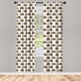 thumbnail image 5 of Ambesonne Hedgehog Window Curtains, Cartoon Porcupines, Each 28" W x 63" L, Caramel Pale Brown White, 5 of 5