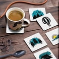 thumbnail image 3 of Inkdotpot Set of 6 Drink Coasters DecorativeNon,SlipCork Base4-inch Square PrintedCoastersEasy Clean- Nature, 3 of 8