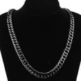 thumbnail image 2 of 9-21mm Black Tone Men Stainless Steel Curb Cuban Chain Necklace or Bracelet, 2 of 5