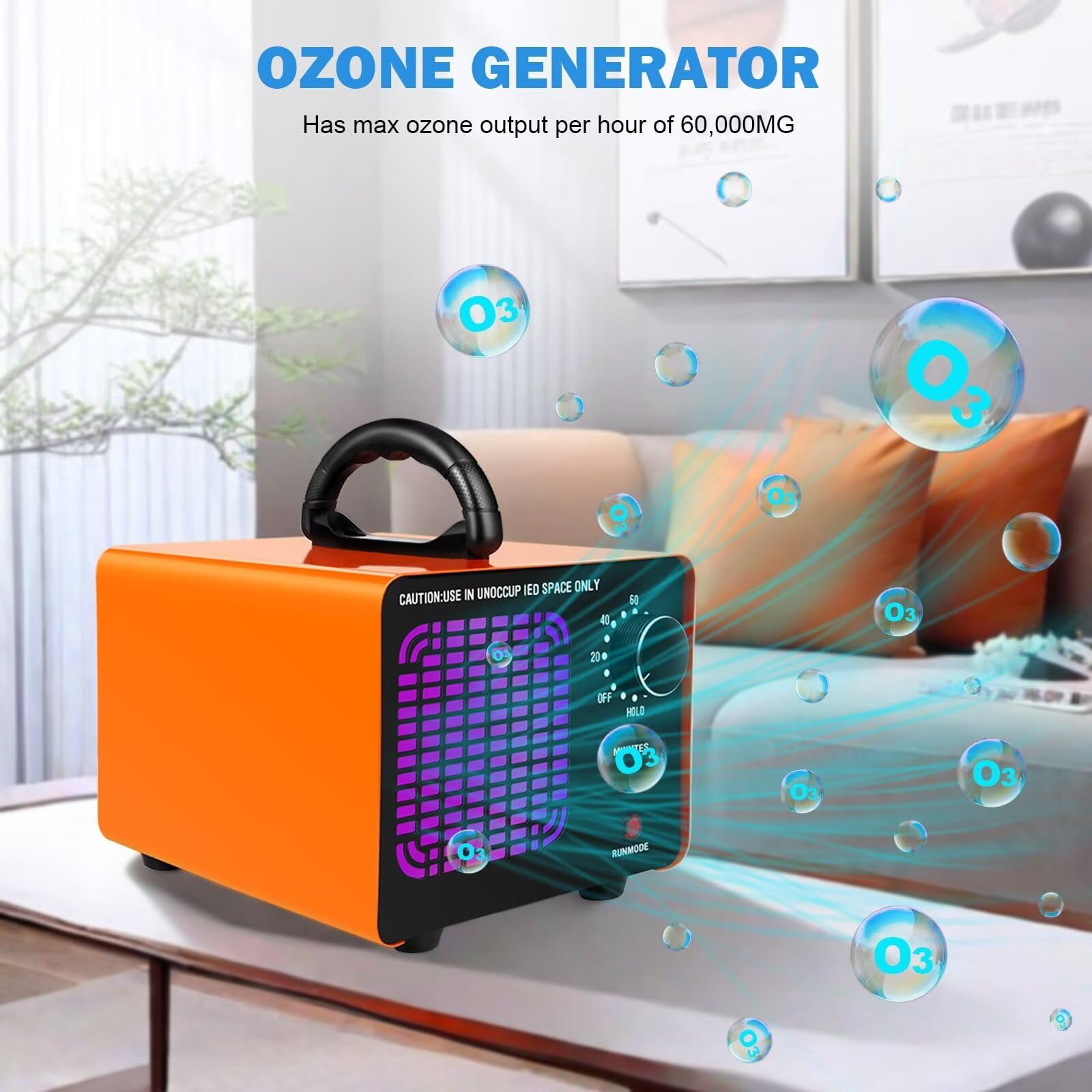 Ozone Generator 60,000mg/h, Ozone Machine Odor Removal Ozone Odor