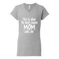 thumbnail image 2 of World's Greatest Mom Looks Like Mother's Day Womenâ€™s Standard V-Neck Tee, Heather Grey, X-Large, 2 of 3