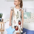 thumbnail image 4 of Fotbe Watercolor Ladybug Vestido de Dormir para Niñas de 3 a 10 Años, Mangas Cortas, Estilo Princesa, Pijama Camisón con Mangas Voladas-Medium, 4 of 6