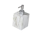 thumbnail image 4 of Dispensador de gel de baño vacío, dispensador de jabón manual con textura de mármol, elegante botella dispensadora de loción de 400 ml para encimera Cabeza plateada dorada, 4 of 8