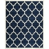 SAFAVIEH Chatham Gavin Geometric Wool Area Rug, Dark Blue/Ivory, 4' x 4' Square