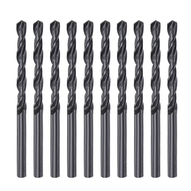 6542 Alta Velocidad Acero Recto Vástago Helicoidal Taladro, Totalmente Rectificado Negro Óxido Taladro Brocas 4,7mm Perforación Diámetro 80mm Total Longitud 10uds