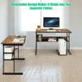 thumbnail image 4 of Demi Bonn L-Shaped Computer Desk with Tiltable Tabletop, Small Home Office Desk Study Writing Table, Rustic Brown, 4 of 12