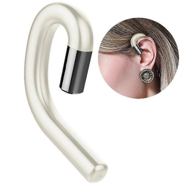 Auriculares Bluetooth sin tapones para los oídos, auriculares manos libres con cancelación de ruido y gancho para la oreja con micrófono