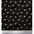 thumbnail image 2 of Soimoi Black Cotton Poplin Fabric American Robin Bird Print Fabric by The Yard 56 Inch Wide, 2 of 3