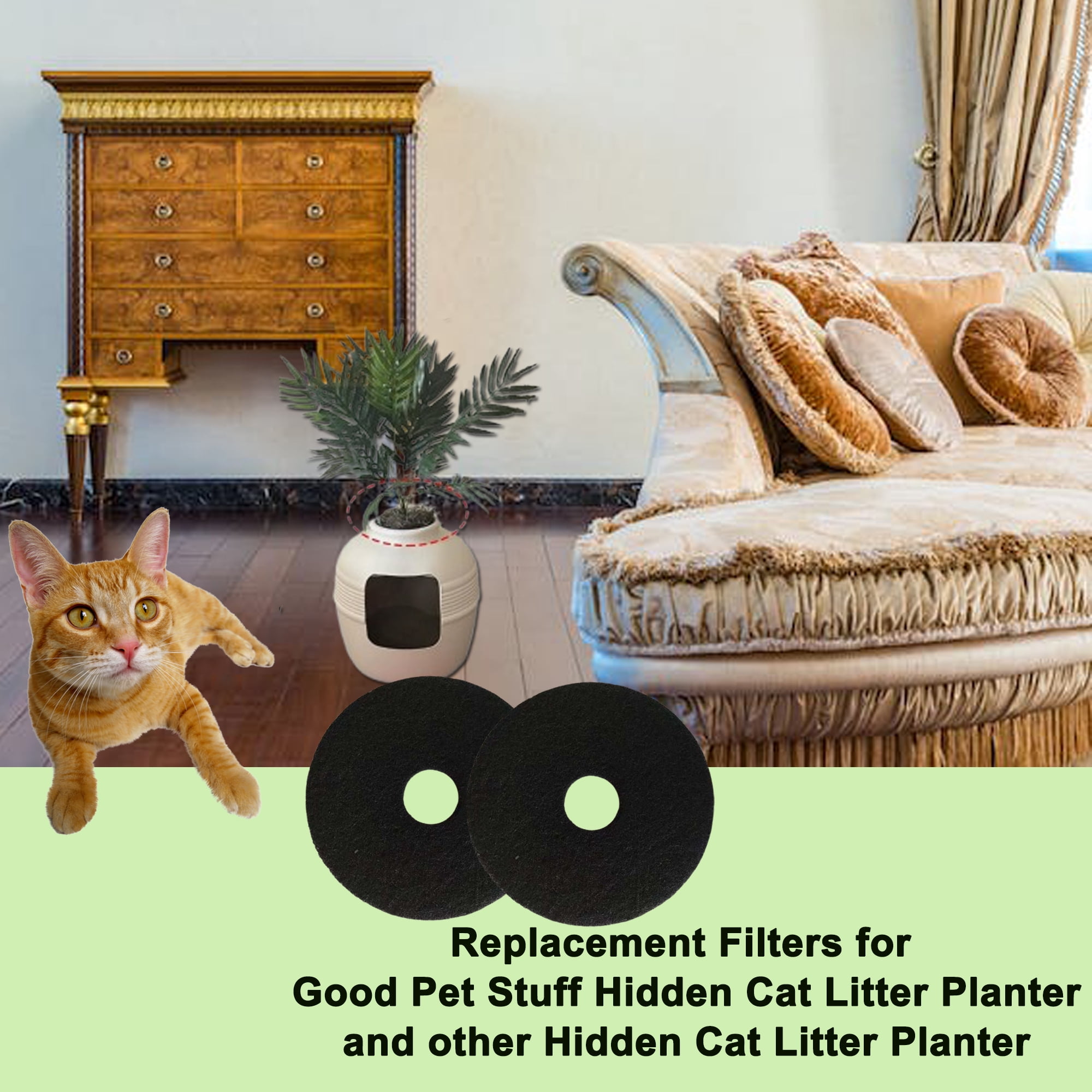 Qzbhct 10 Pack Activated Charcoal Filters for Hidden Cat Litter Box Replacement Charcoal Filter Mat