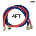 Watflow 2Pack Premium Rubber4 foot Washing Machine Hoses for Hot and Cold Water Connection
