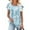 Sky Blue, variant on Uaswgudfs Trendy Women Blouses Summer Tops Casual Short Sleeve Geometric Pattern Blouse with Asymmetric Hem, Relaxed Fit, Breathable for Spring/Summer Wear