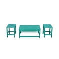 thumbnail image 2 of WestinTrends Malibu 3-Pieces Outdoor Table Set, Includes 1 Coffee Table and 2 Side Table, All Weather Poly Lumber Adirondack Patio Furniture Set, Turquoise, 2 of 10