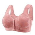 thumbnail image 5 of Meichang 6 Pack Daisy Bras for Older Women Large Bust Front Snap Bralettes Wireless Push Up Everyday Bras Wirefree Comfortable Breathable Plus Size Bralettes, 5 of 5
