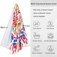 thumbnail image 6 of Novforth Microfiber Sand Free Beach Towel，72"x36"Oversized Lightweight Microfiber Super Absorbent Quick Fast Dry ，Outdoor Travel Swim Towel for Adults Women Men - Iridescent letter, 6 of 8