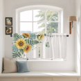 thumbnail image 2 of Spring Sunflower Tier Curtains 36 Inch Length, Garden Botanical Leaves Butterflies Cafe Short Curtains for Bathroom Over Sink, Small Kitchen Curtain Light Filtering Tiered Drapes 2 Panels 27.5"Wx36"L, 2 of 8