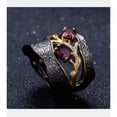 thumbnail image 3 of 1.2 Carat Genuine Rhodolite Garnet Nature Inspired Ring in 925 Sterling Silver with 18K Gold Plating, 3 of 5